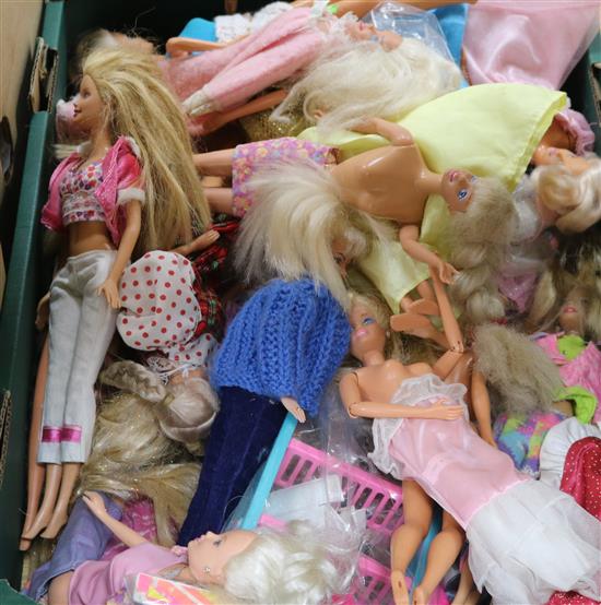 A collection of thirty six Sindy dolls and a large quantity of clothing and accessories